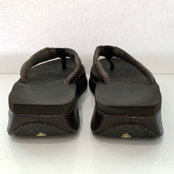 Volatile Textured Flip Flops Platform Sandals Slip On Wedge Brown Size 7 - Picture 3 of 5